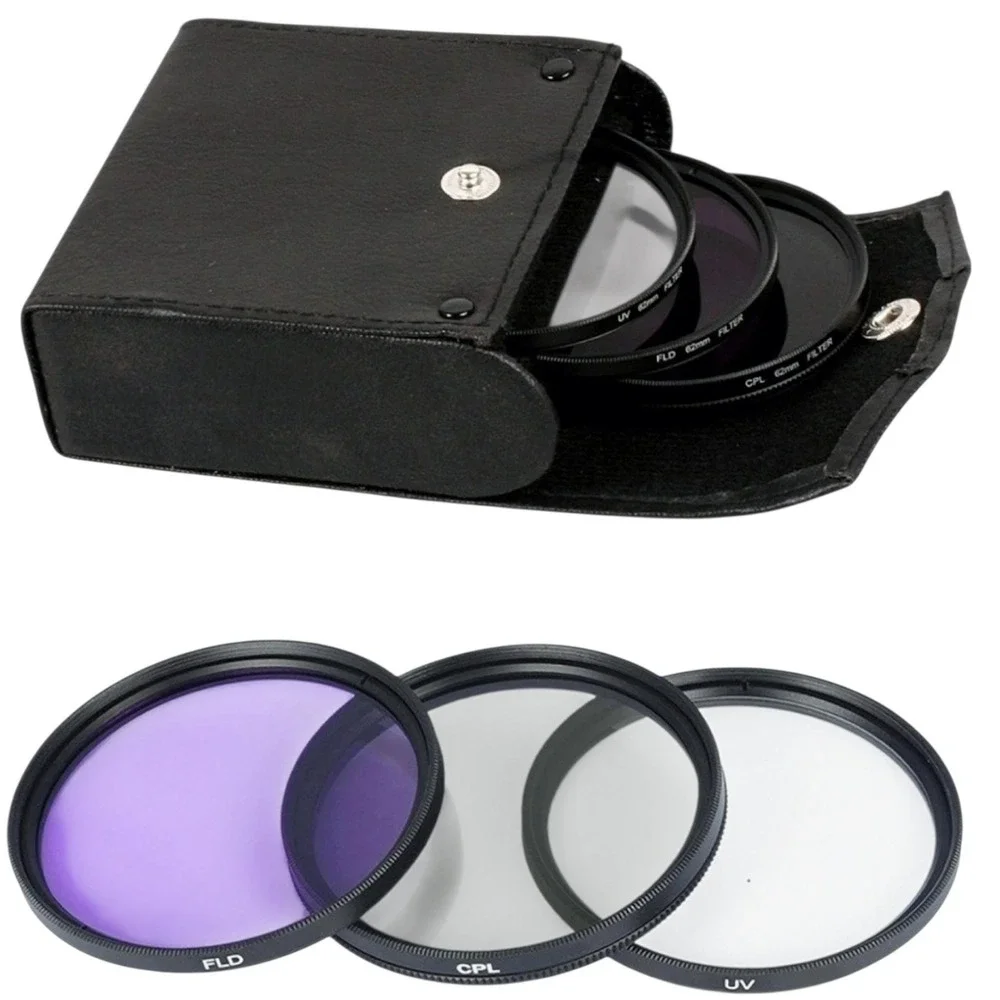 UV+CPL+FLD Lens Filter Set‎ 55mm For Cannon For Sony Lens Digital SLRs New